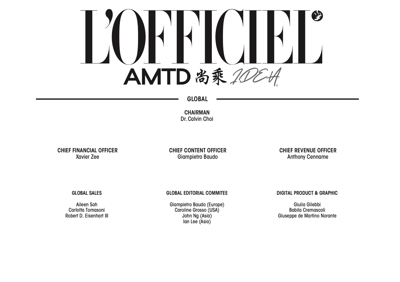 L'Officiel Masthead